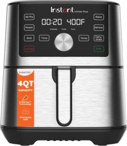  Instant Pot 4QT Vortex Plus 6-in-1 Mini Air Fryer, Custom Program Options, Crisps, Broils, Roasts, Dehydrates, Bakes, Reheats, 100+ In-App Recipes,...